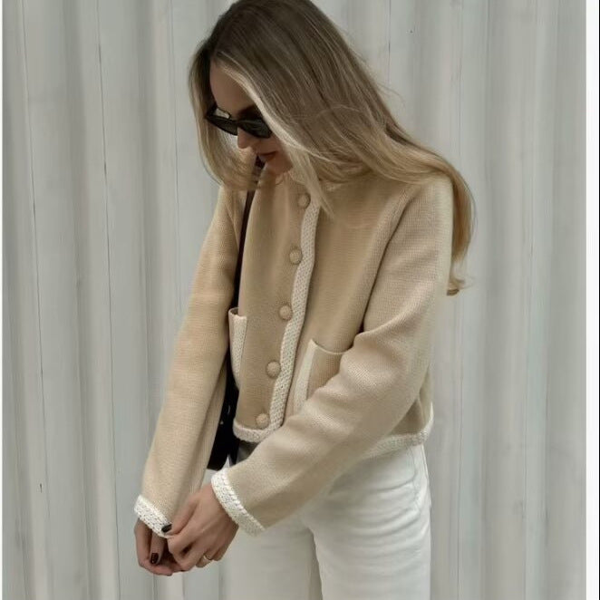 Herfst Nieuwe Retro Losse Casual Gebreide Jas
